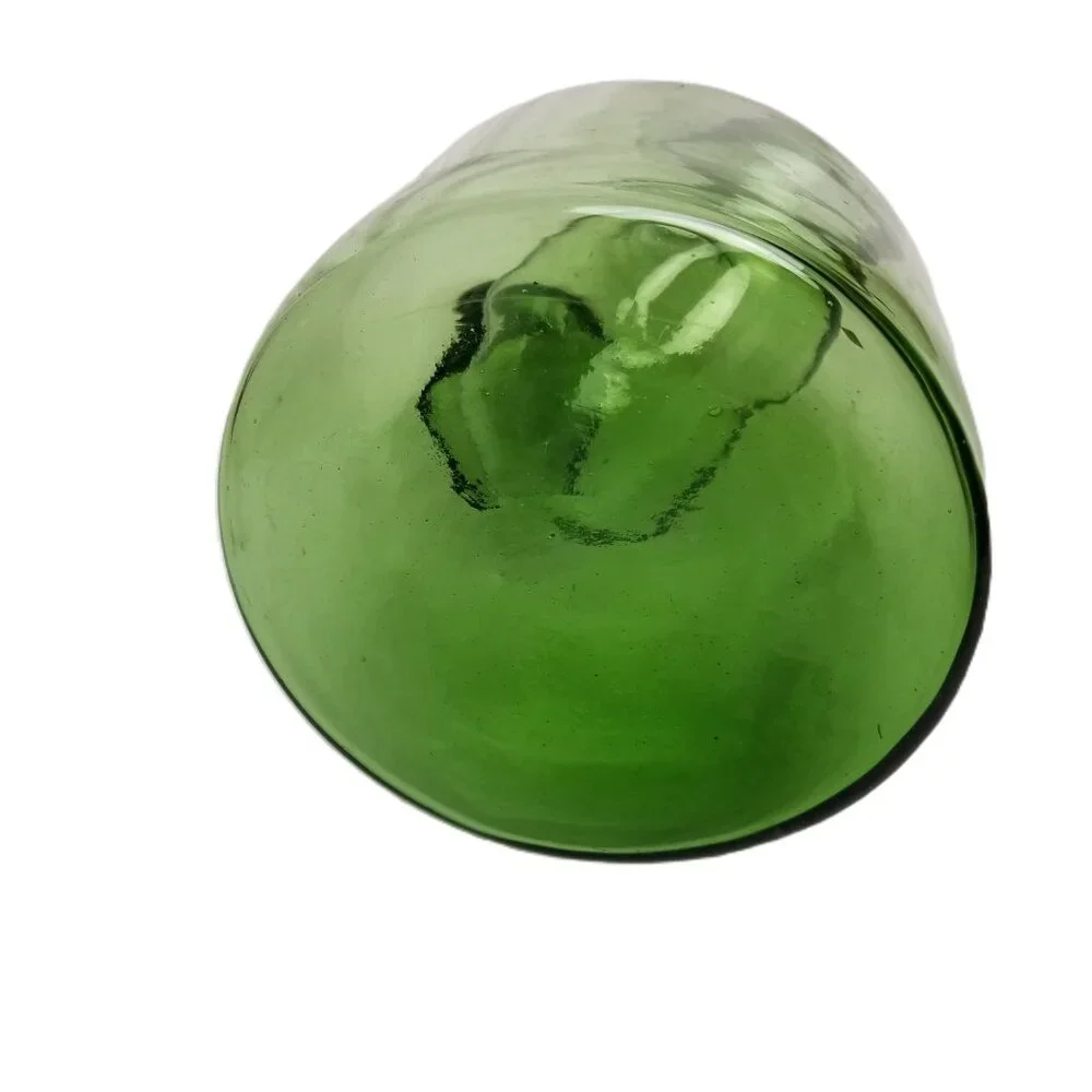 Italian Green Glass Wine Decanter Ice Chamber Cork Stopper 13in Barware